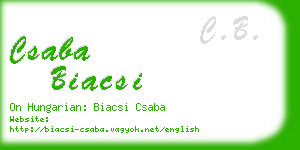 csaba biacsi business card
